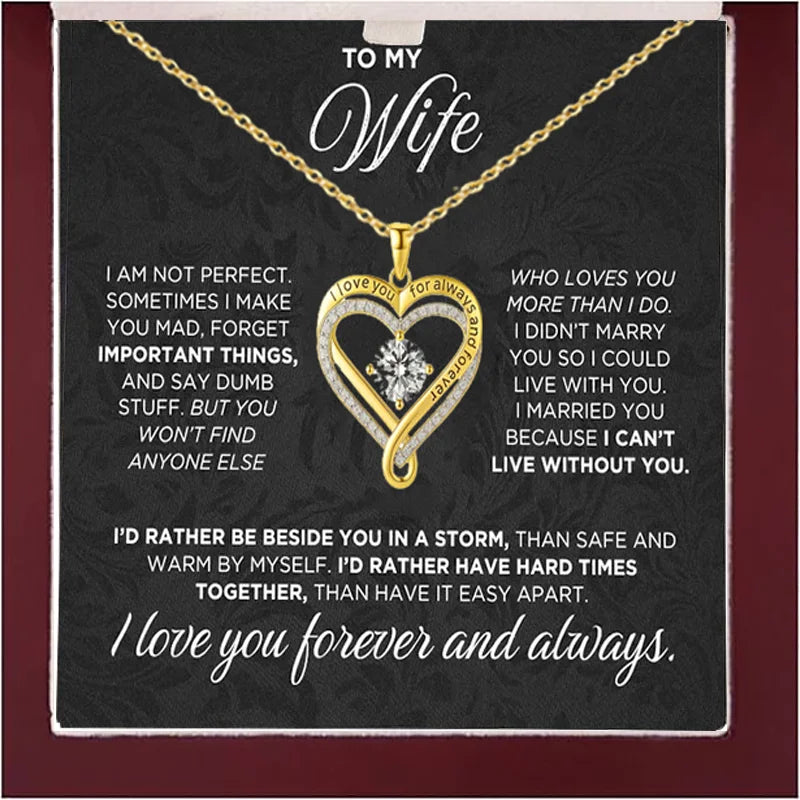 925 Sterling Silver Engraved Heart Necklace with Wooden Box
