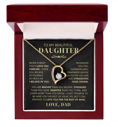 "Always My Little Girl" Forever Love Necklace in Luxury LED Box