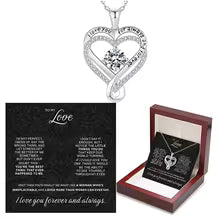 Engraved Heart Necklace with Wooden Box (To My Love)